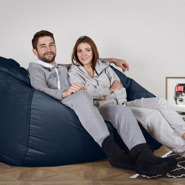 LOUNGE PUG®, Stor Sittsäck Soffa, Saccosäck Soffa, Sammet Navy