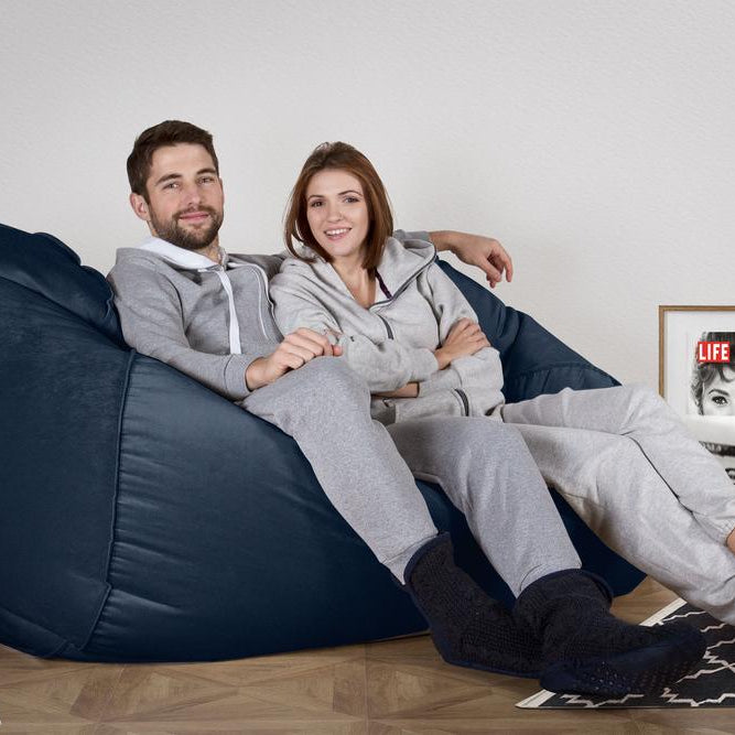 LOUNGE PUG®, Stor Sittsäck Soffa, Saccosäck Soffa, Sammet Navy