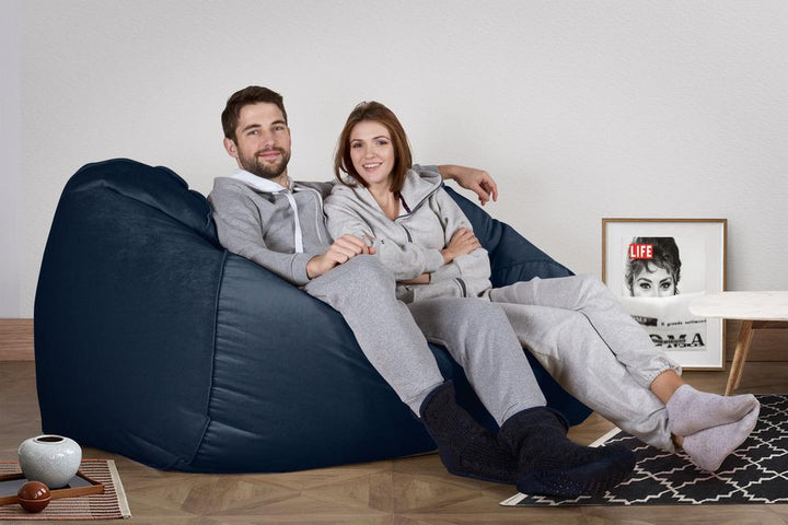 LOUNGE PUG®, Stor Sittsäck Soffa, Saccosäck Soffa, Sammet Navy