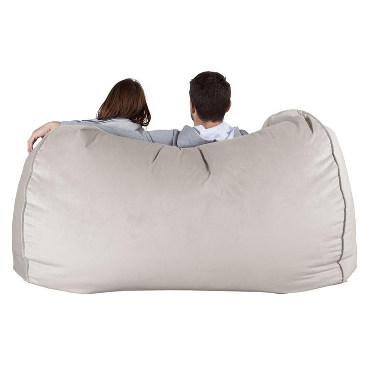 LOUNGE PUG®, Stor Sittsäck Soffa, Saccosäck Soffa, Sammet Silverfärgad