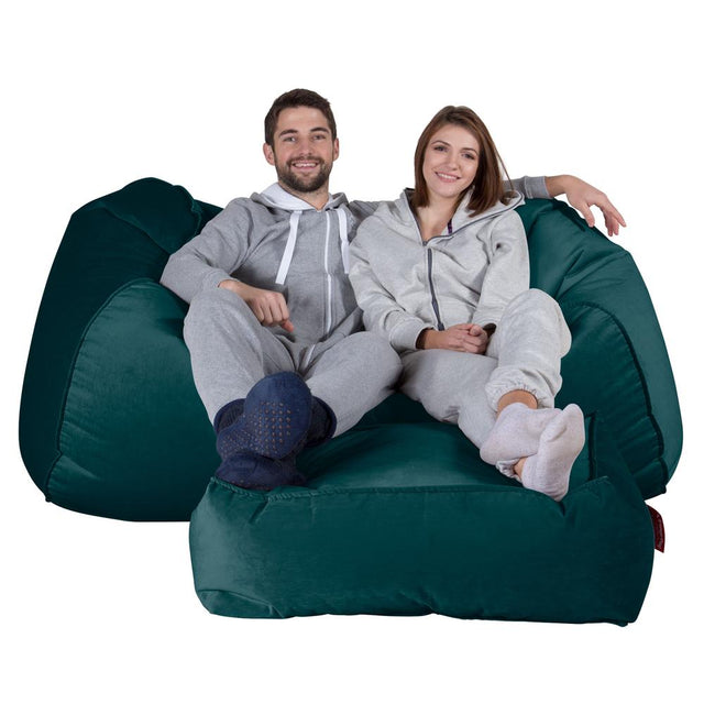 LOUNGE PUG®, Stor Sittsäck Soffa, Saccosäck Soffa, Sammet Teal