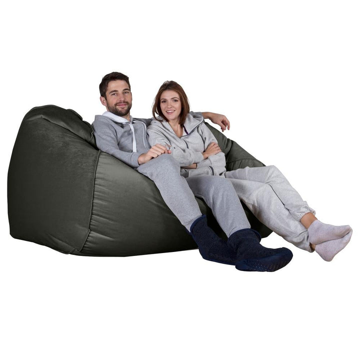 LOUNGE PUG®, Stor Sittsäck Soffa, Saccosäck Soffa, Sammet Grafitgrå