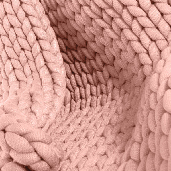 Tyngdfilt för Vuxna - Grov stickning Gammelrosa Fabric Close-up Image