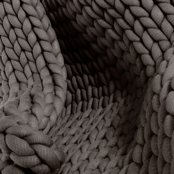 Tyngdfilt för Vuxna - Grov stickning Grå Fabric Close-up Image