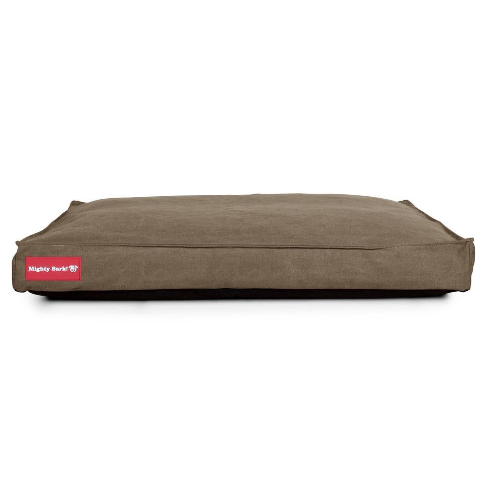 Mighty Bark, Madrassen, Hunddyna med Ortopediskt Memoryskum, Stentvättad denim Khaki