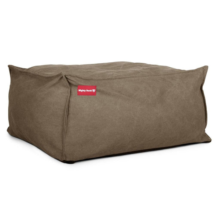 Mighty Bark, Hålan- Hundbädd med Memoryskum, Stentvättad denim Khaki