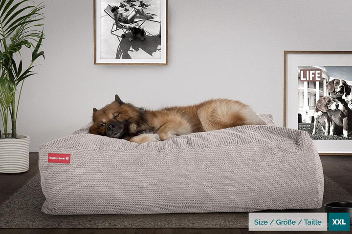 Mighty Bark, Hålan- Hundbädd med Memoryskum, Pom-pom Minkbrun