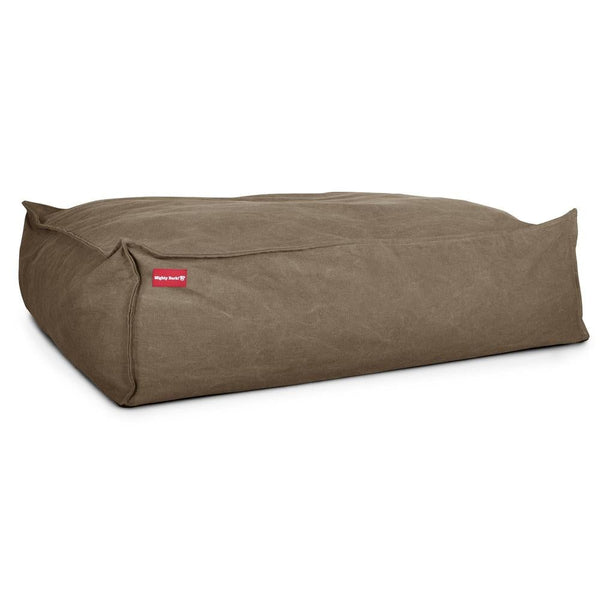 Mighty Bark, Hålan- Hundbädd med Memoryskum, Stentvättad denim Khaki