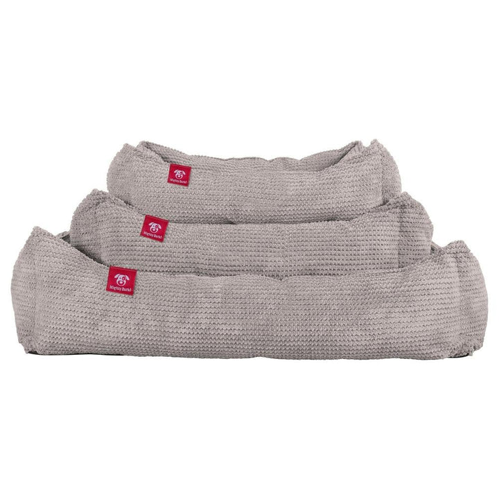 Mighty Bark, Hundkojan, Hundbädd med Ortopediskt Memoryskum, Pom-pom Minkbrun