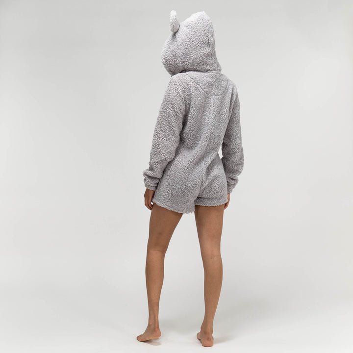 Byxdress i Teddyfleece Med Öron för Dam - Grå 06