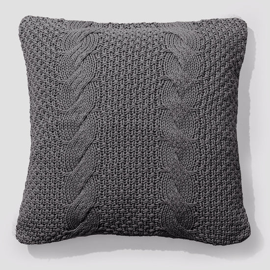 Kudde 47 x 47cm - 100% Bomulls Cable Grå 01