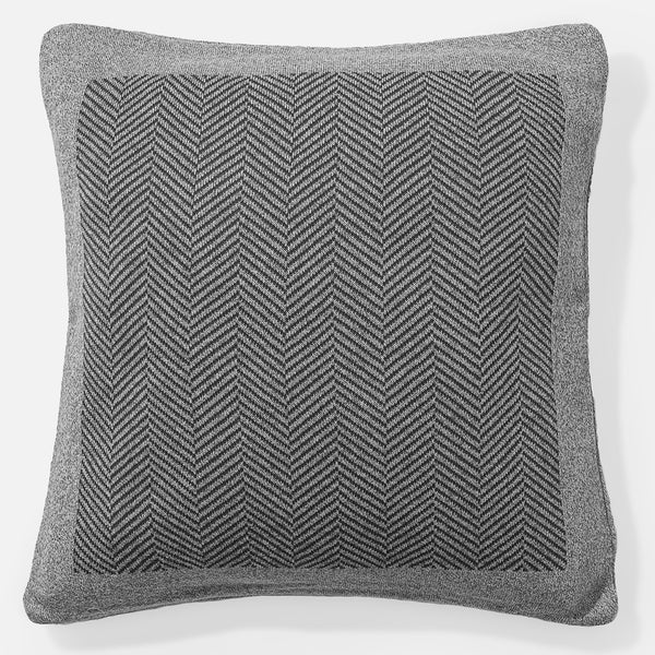 Kudde 47 x 47cm - 100% Bomulls Fiskbens Grå 01