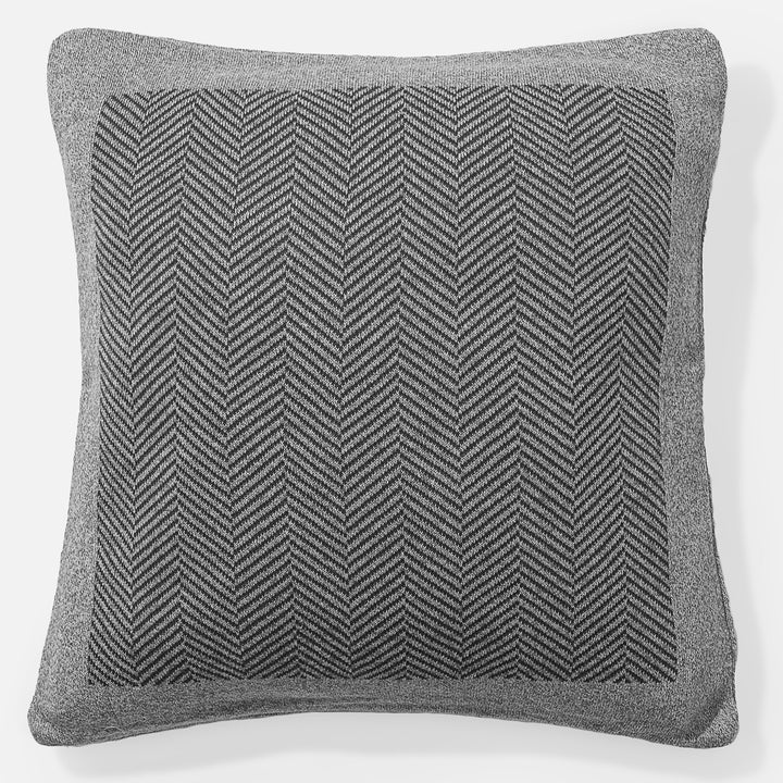 Kudde 47 x 47cm - 100% Bomulls Fiskbens Grå 01