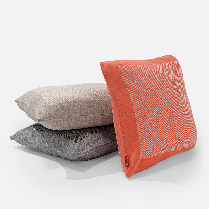 Kudde 47 x 47cm - 100% Bomulls Fiskbens Grå 03
