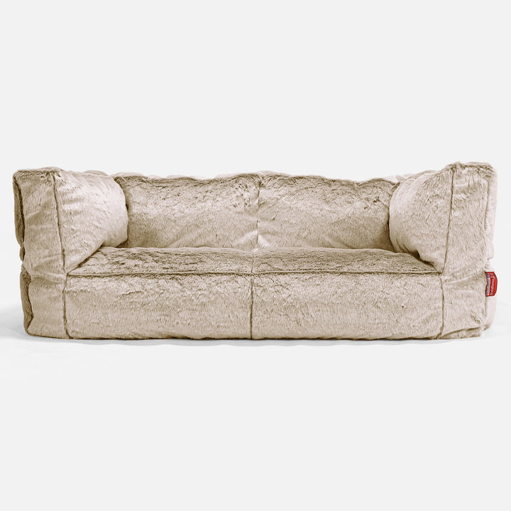 Albert 2-sits Saccosäcksoffa - Fuskkaninpäls Gyllenbrun 01