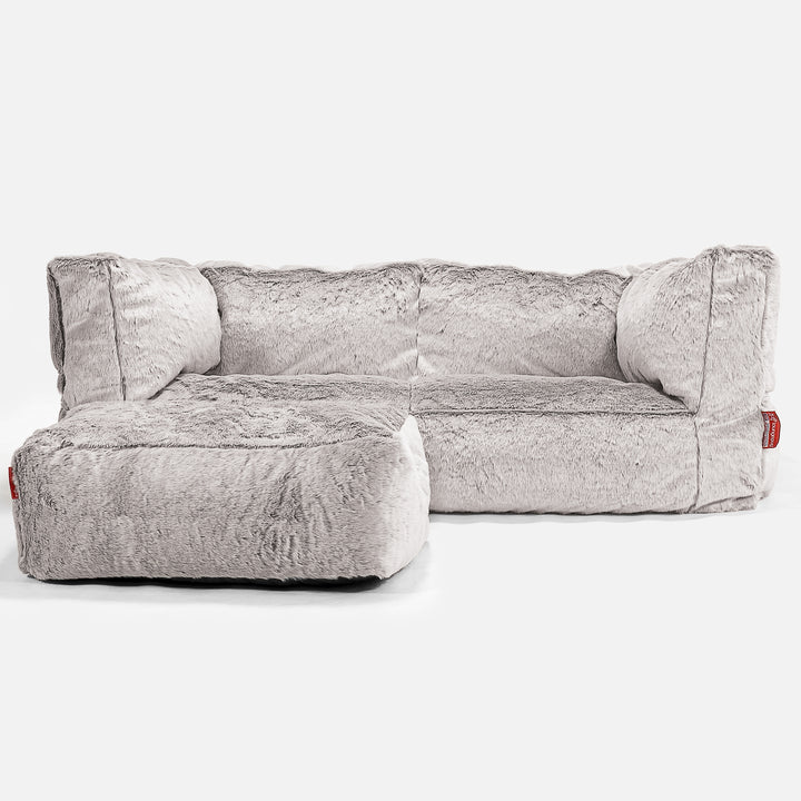 Albert 2-sits Saccosäcksoffa - Fuskkaninpäls Ljusgrå 02