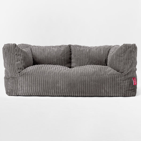 Albert 2-sits Saccosäcksoffa - Klassisk Manchestertyg Grafitgrå 01