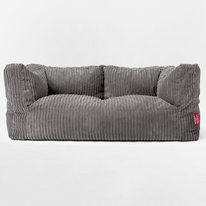 Albert 2-sits Saccosäcksoffa - Klassisk Manchestertyg Grafitgrå 01