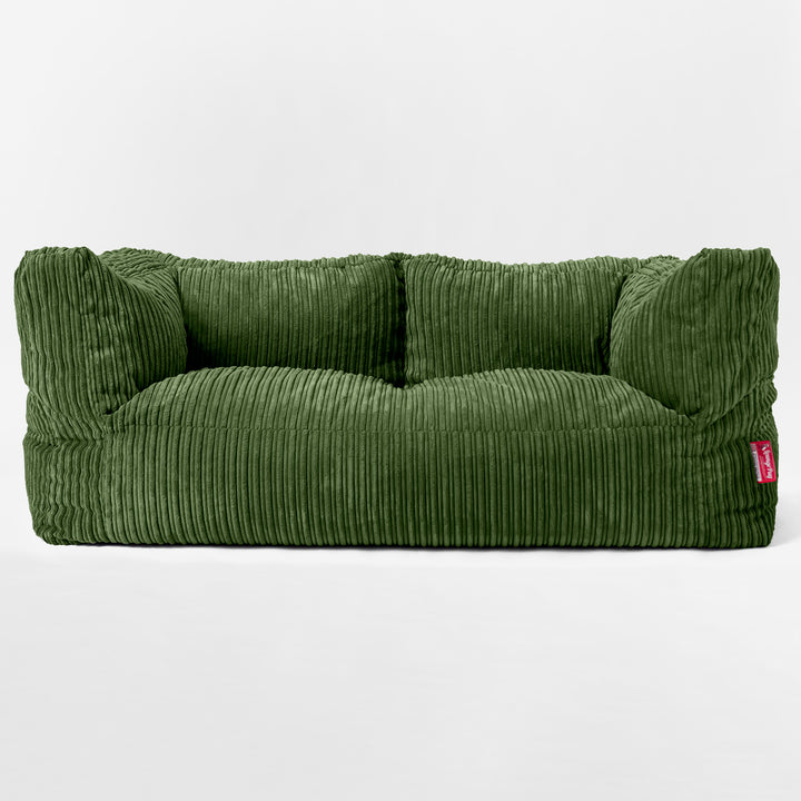 Albert 2-sits Saccosäcksoffa - Klassisk Manchestertyg Skogsgrön 01