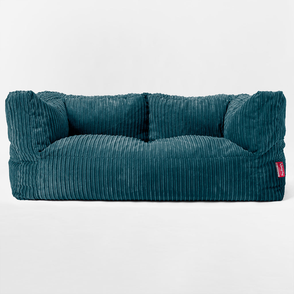 'The Albert' 2-sits Saccosäcksoffa - Klassisk Manchestertyg Teal 01