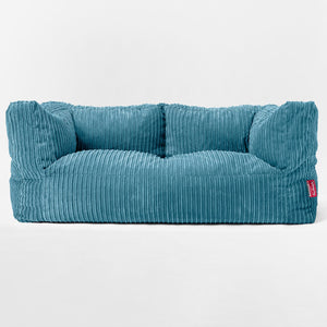 Albert 2-sits Saccosäcksoffa - Klassisk Manchestertyg Turkos
