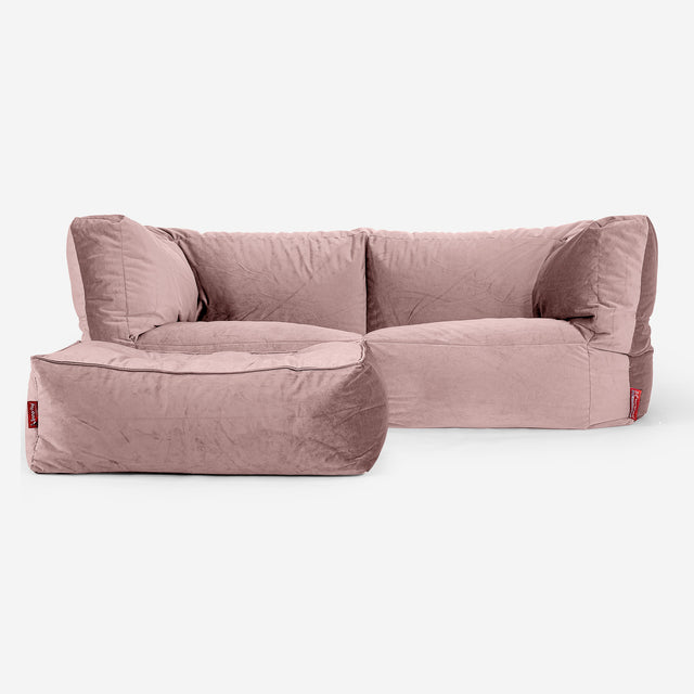 Albert 2-sits Saccosäcksoffa - Sammet Rosa 02