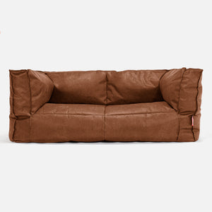 Albert 2-sits Saccosäcksoffa - Vintage Konstläder Brunt läder