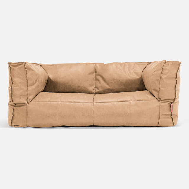 Albert 2-sits Saccosäcksoffa - Vintage Konstläder Honungsgult 01