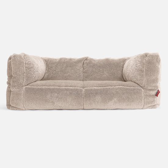 Albert 2-sits Saccosäcksoffa - Teddy-fuskpäls Minkbrun 01