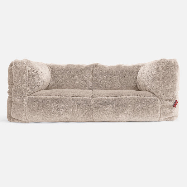 Albert 2-sits Saccosäcksoffa - Teddy-fuskpäls Minkbrun 01