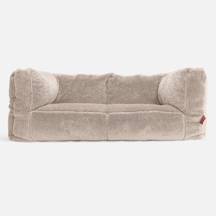 Albert 2-sits Saccosäcksoffa - Teddy-fuskpäls Minkbrun 01