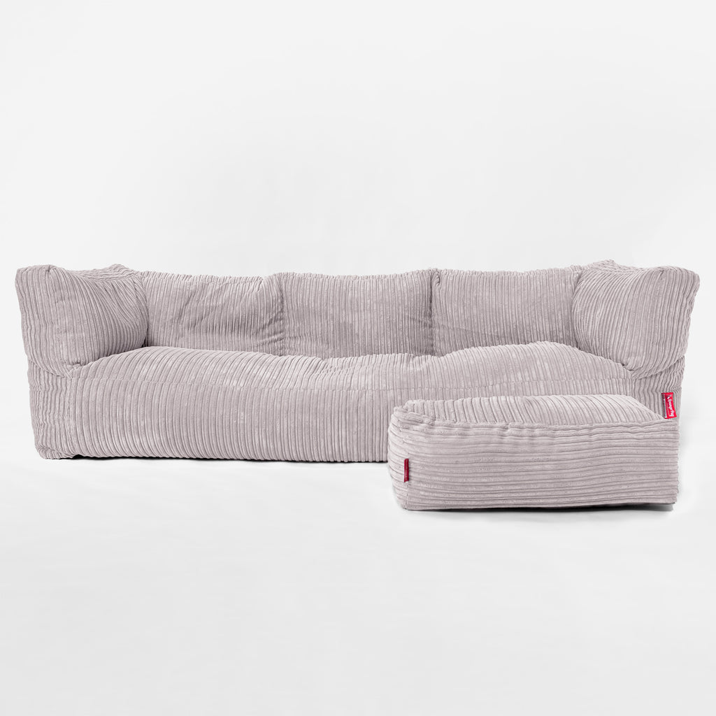 Albert 3-sits Saccosäcksoffa - Klassisk Manchestertyg Aluminiumsilver 02