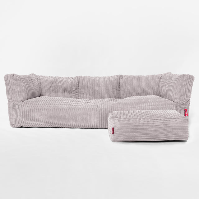 Albert 3-sits Saccosäcksoffa - Klassisk Manchestertyg Silvergrå 02