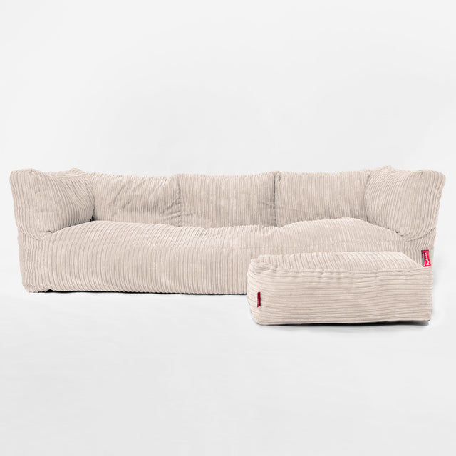 Albert 3-sits Saccosäcksoffa - Klassisk Manchestertyg Elfenbensvit 02