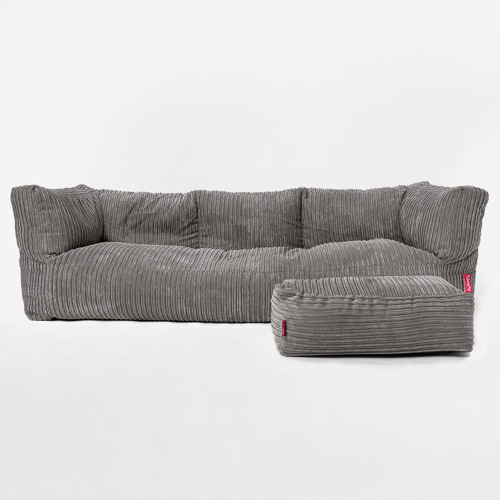 'The Albert' 3-sits Saccosäcksoffa - Klassisk Manchestertyg Grafitgrå 02