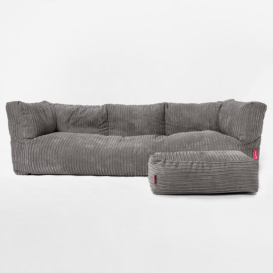 Albert 3-sits Saccosäcksoffa - Klassisk Manchestertyg Grafitgrå 02
