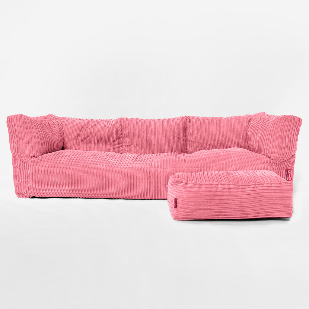 'The Albert' 3-sits Saccosäcksoffa - Klassisk Manchestertyg Korall 02