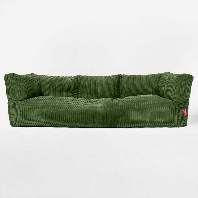 Albert 3-sits Saccosäcksoffa - Klassisk Manchestertyg Skogsgrön 01