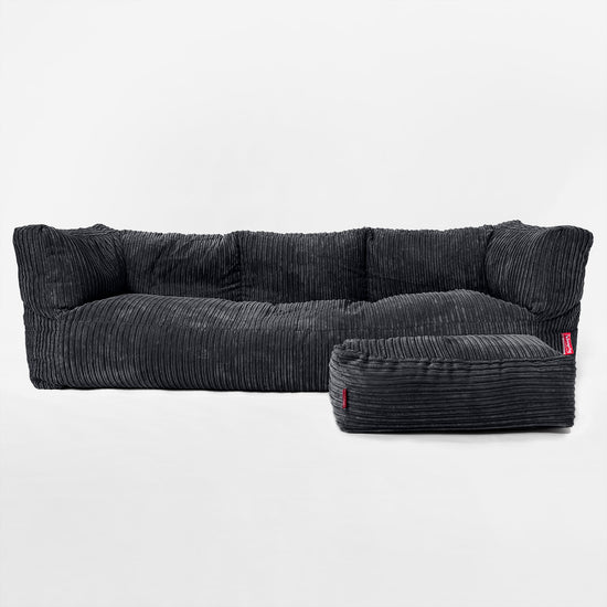 Albert 3-sits Saccosäcksoffa - Klassisk Manchestertyg Svart 02