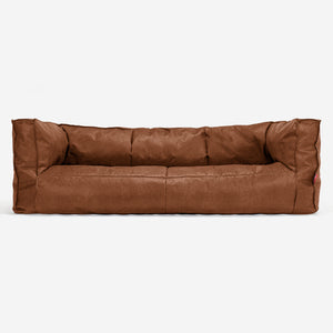 Albert 3-sits Saccosäcksoffa - Vintage Konstläder Brunt läder