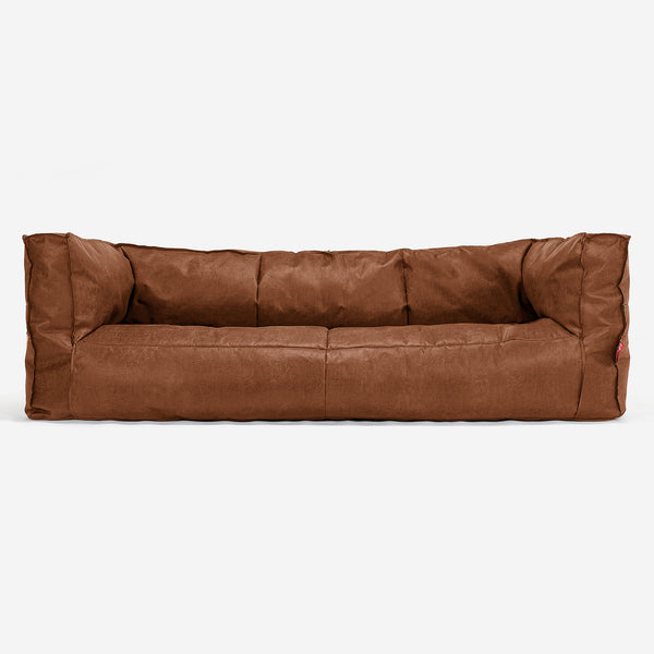 Albert 3-sits Saccosäcksoffa - Vintage Konstläder Brunt läder 01