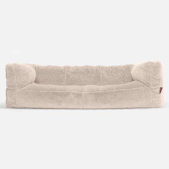 Albert 3-sits Saccosäcksoffa - Teddy-fuskpäls Gräddvit 01