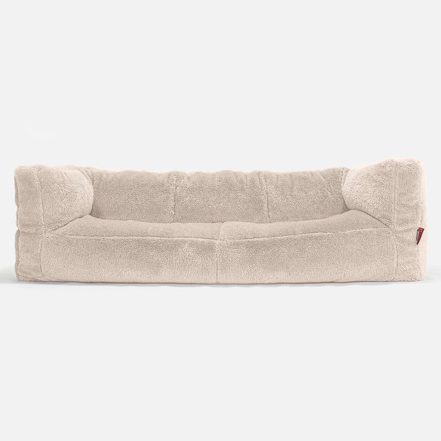 Albert 3-sits Saccosäcksoffa - Teddy-fuskpäls Gräddvit 01