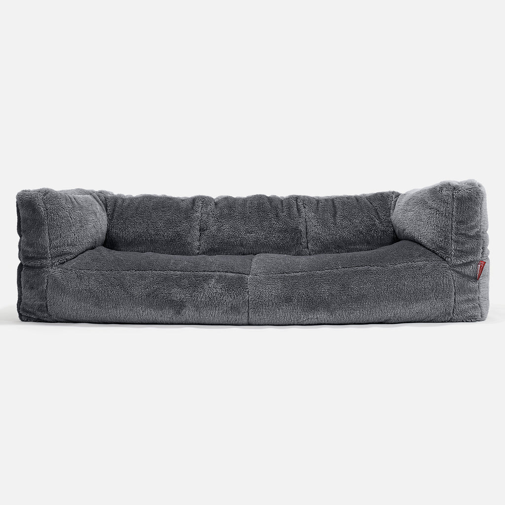 Albert 3-sits Saccosäcksoffa - Teddy-fuskpäls Mörkgrå 01