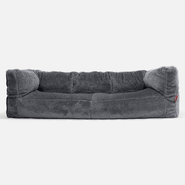 Albert 3-sits Saccosäcksoffa - Teddy-fuskpäls Mörkgrå 01