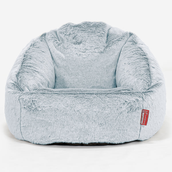 Saccosäck Bubble - Fuskkaninpäls Gammelblå 01