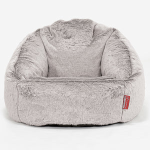 Saccosäck Bubble - Fuskkaninpäls Ljusgrå