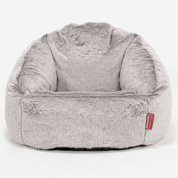 Saccosäck Bubble - Fuskkaninpäls Ljusgrå 01
