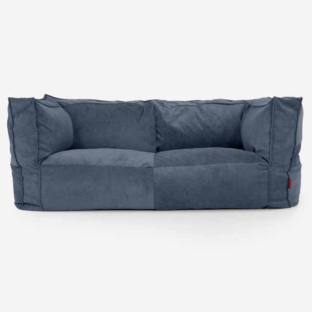 Albert 2-sits Saccosäcksoffa - Smalspårig Manchestertyg Marinblå 01