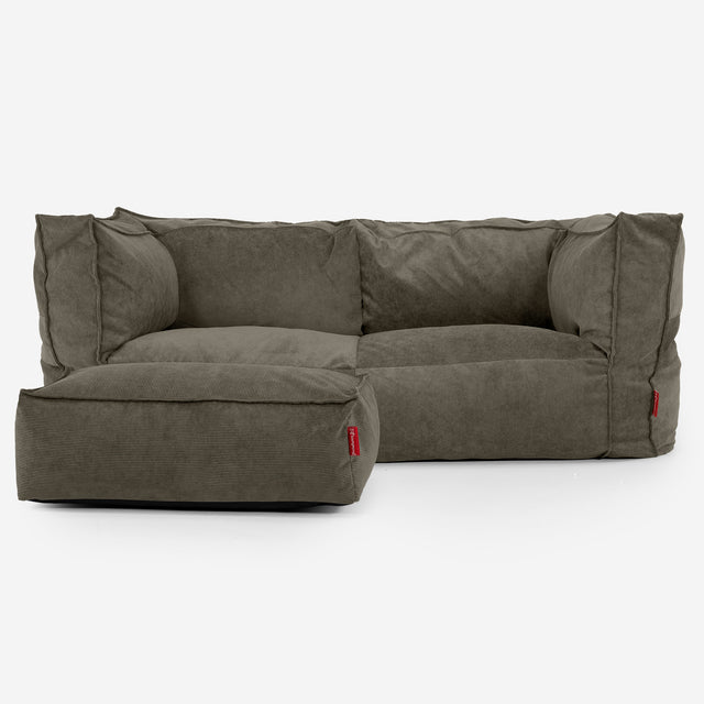 Albert 2-sits Saccosäcksoffa - Smalspårig Manchestertyg Olivgrön 02